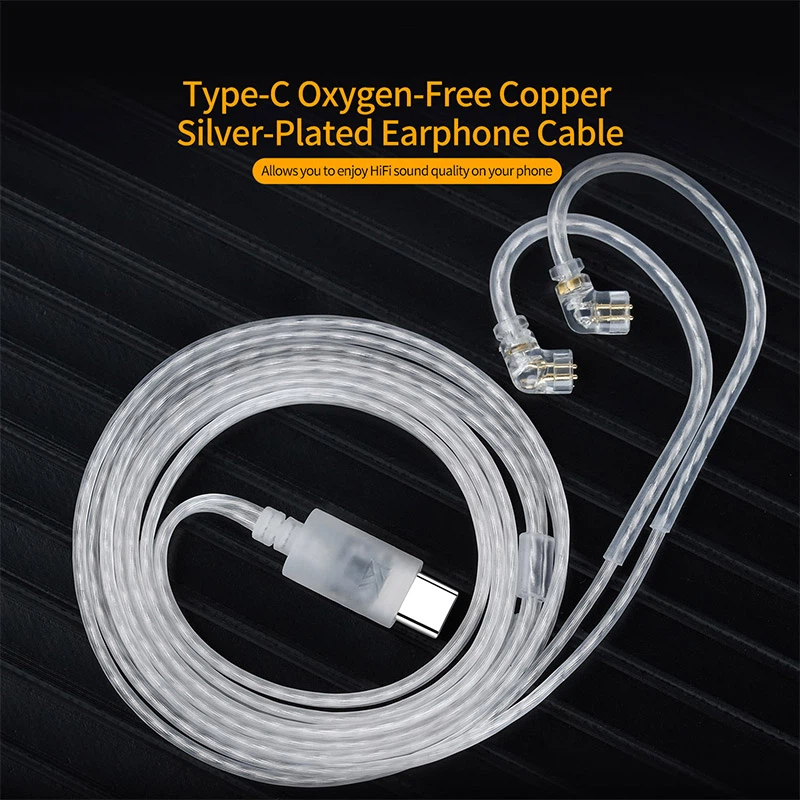 KZ Earphones Cable OFC Silver  - Usb C Earphone 评论和价格